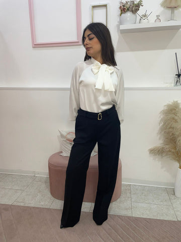 camicia raso con fiocco