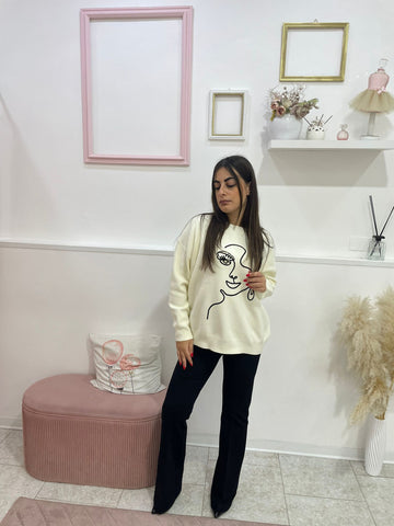 Pantalone elastico a zampa