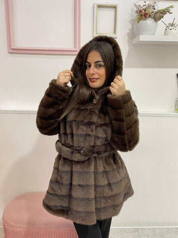 Ecopelliccia gioiello lunga