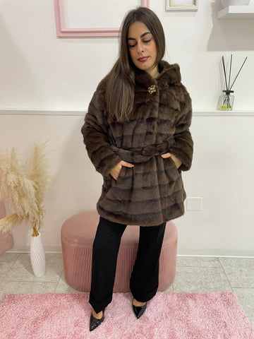 Ecopelliccia gioiello lunga