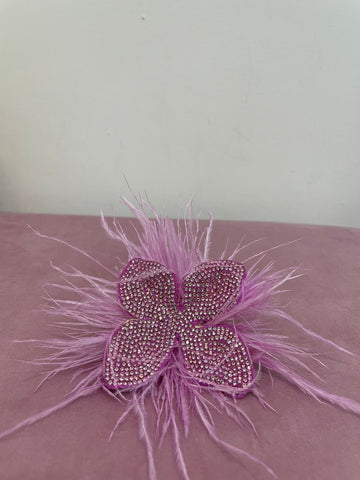 Spilla fiore e piume