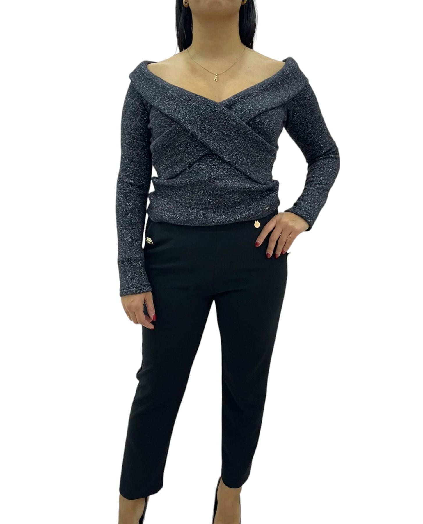 MAGLIA SCOLLO INCROCIATO - PDK Woman